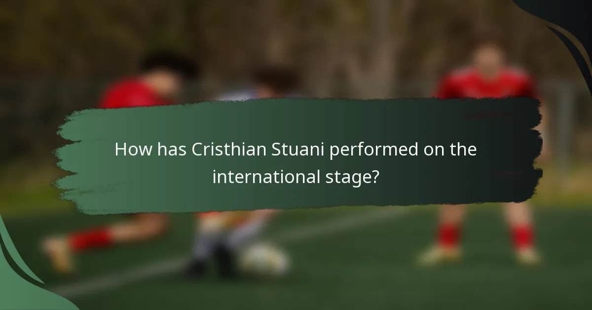 How has Cristhian Stuani performed on the international stage?