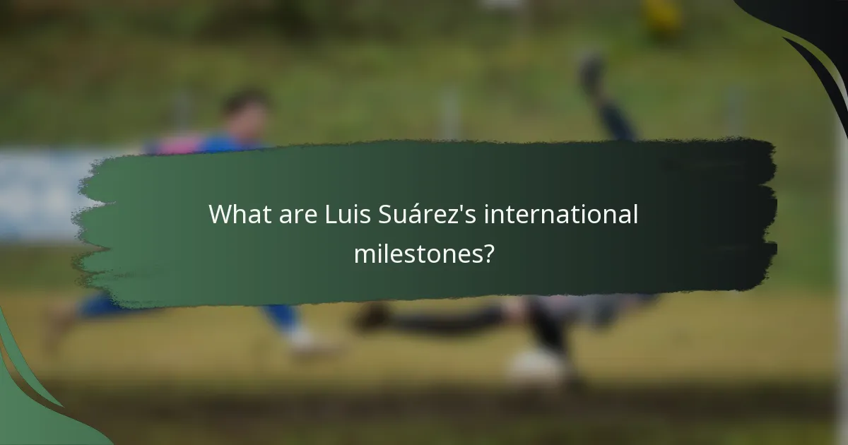 What are Luis Suárez's international milestones?
