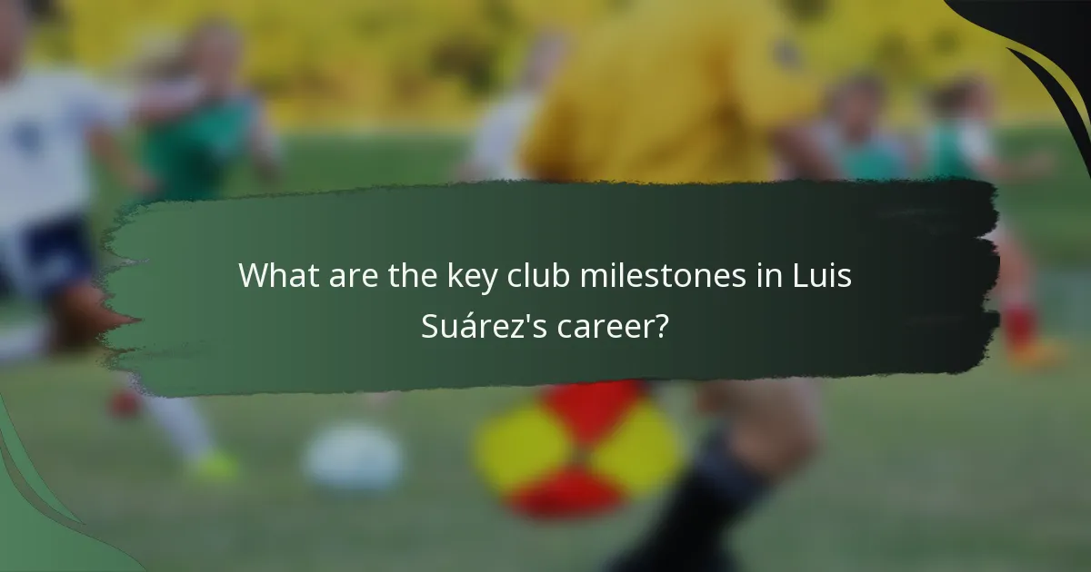 What are the key club milestones in Luis Suárez's career?