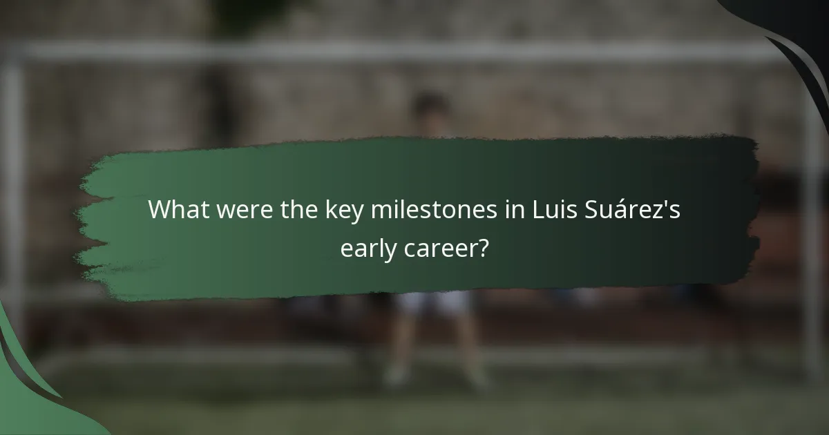What were the key milestones in Luis Suárez's early career?