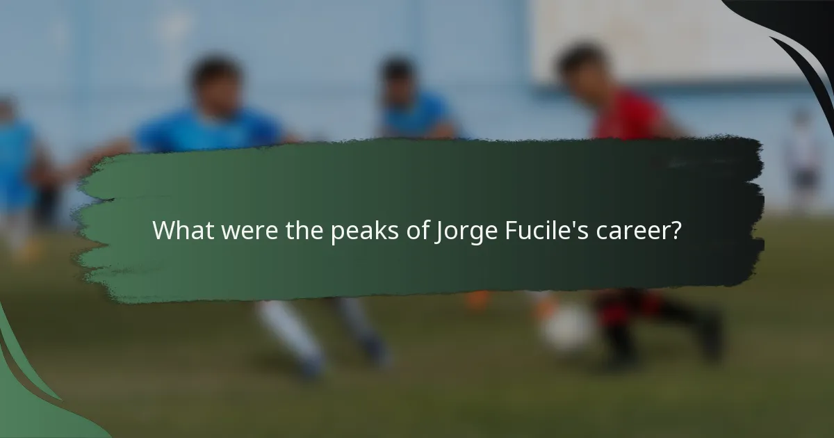 What were the peaks of Jorge Fucile's career?