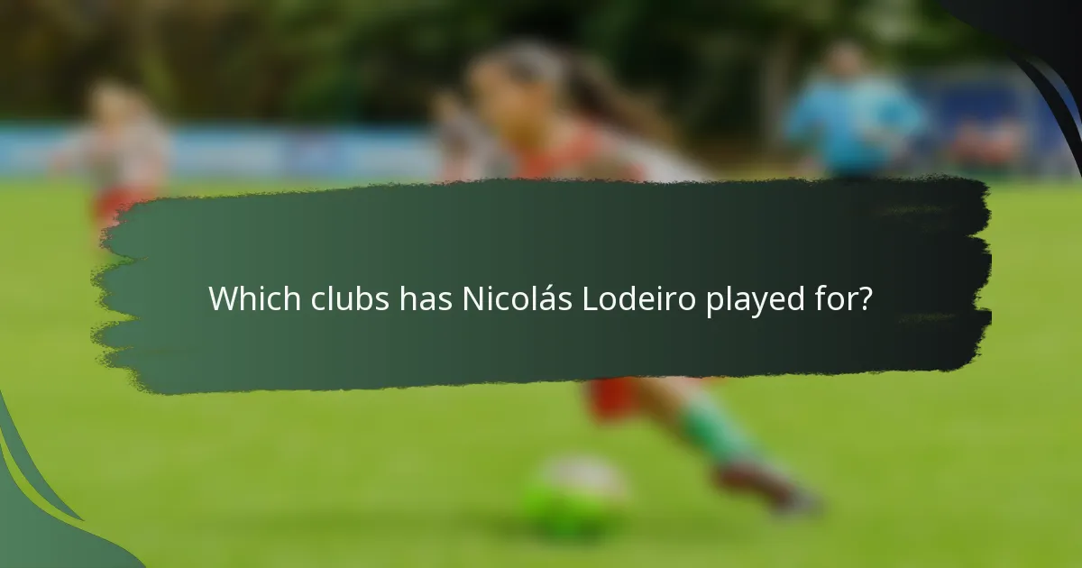 Which clubs has Nicolás Lodeiro played for?