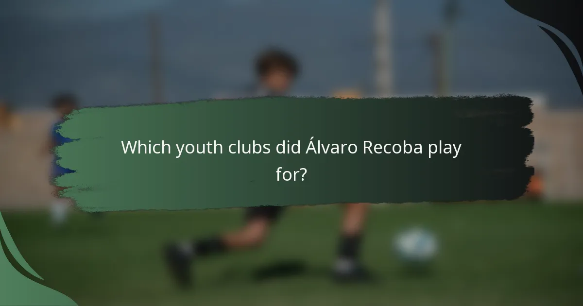 Which youth clubs did Álvaro Recoba play for?