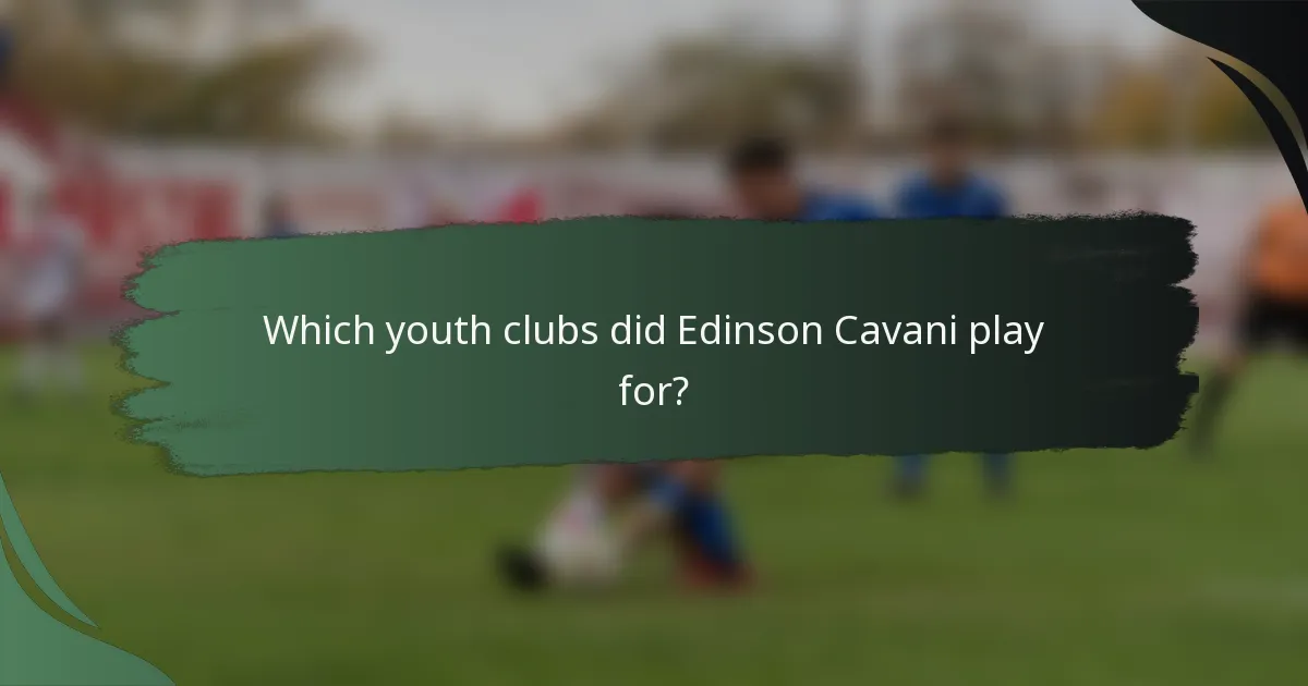 Which youth clubs did Edinson Cavani play for?